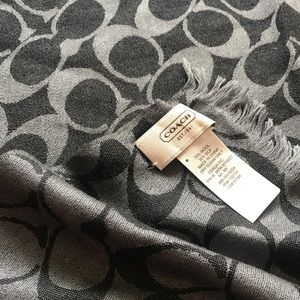 REAL Coach Monogram Shawl Silk Scarf